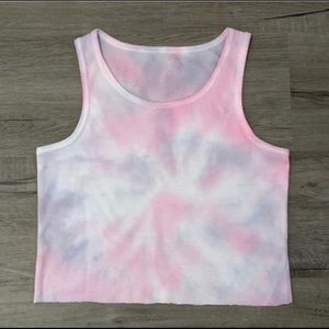 pink and purple swirl tie dye tank-top :)